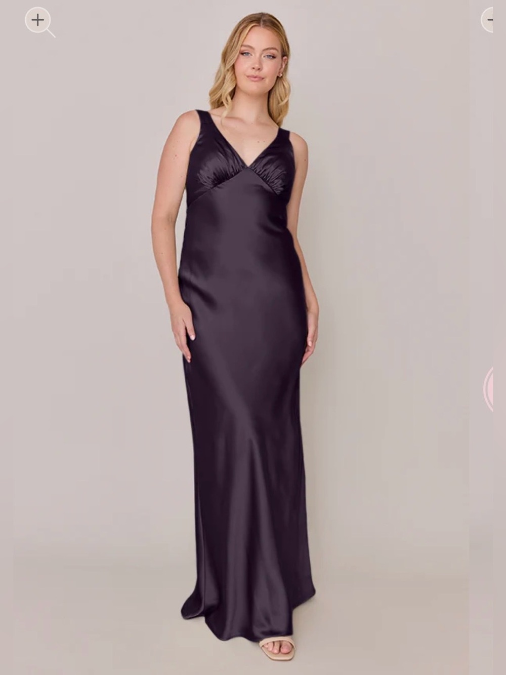 NWT Revelry Audrey size 8 eggplant purple satin cowl back bridesmaid dress prom